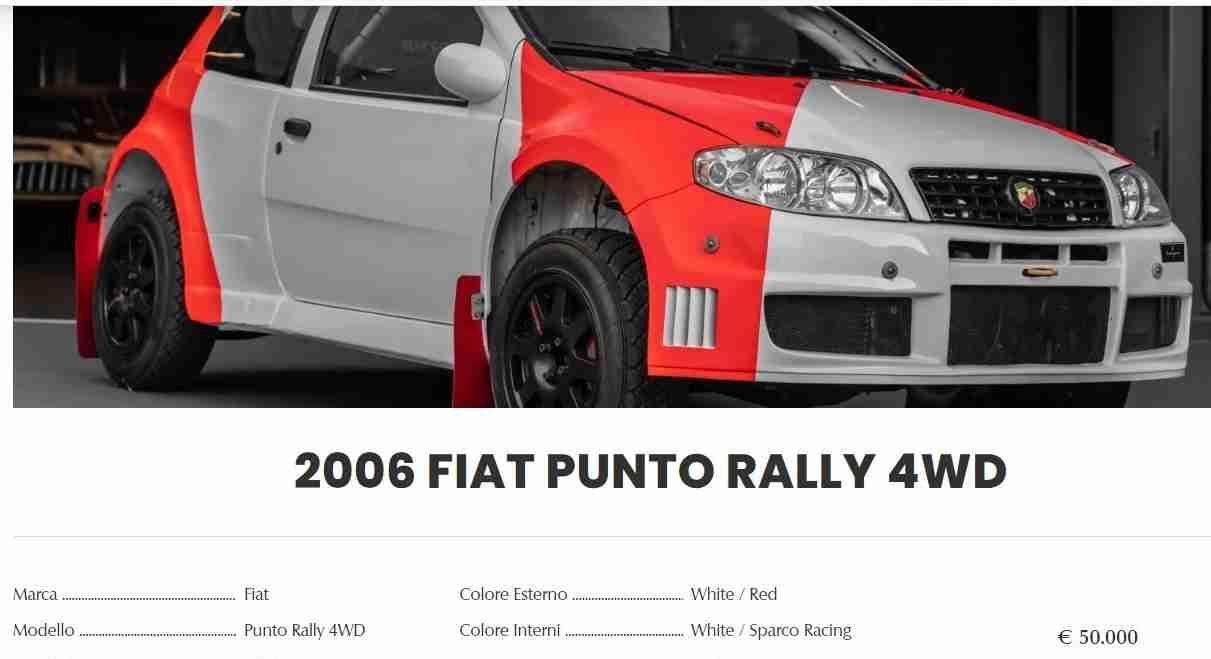 L'annuncio sulla Fiat Punto Rally in vendita (Ruote da Sogno) 16.11.2022 fuoristrada