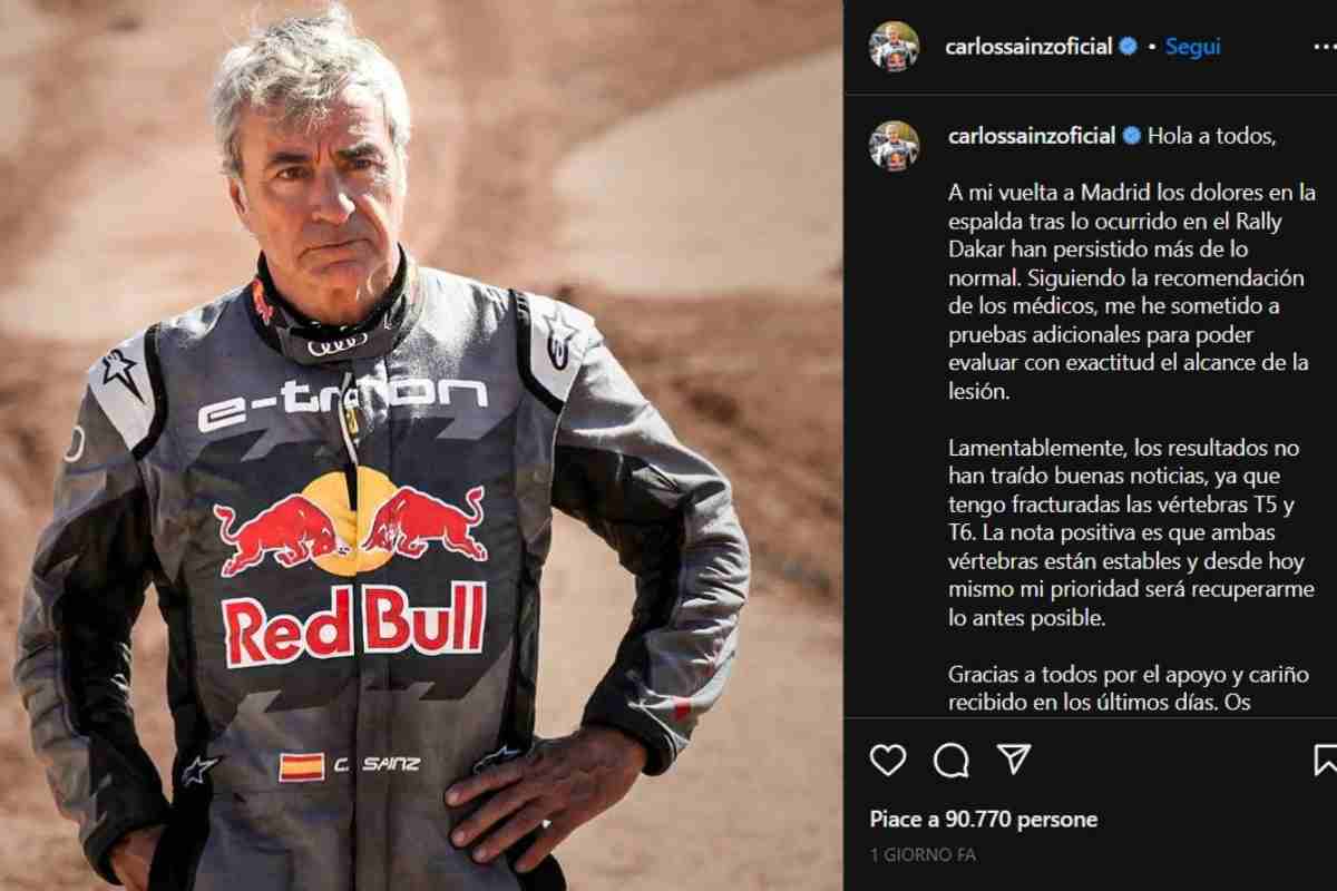 Carlos Sainz così su Instagram (Instagram) 18 gennaio 2023 fuoristrada.it