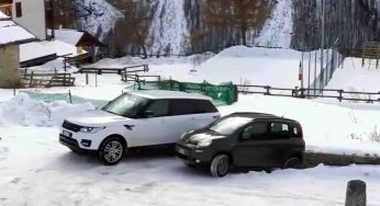 Fiat Panda vs Range Rover sulla neve, alla fine la spunta proprio lei: non crederete ai vostri occhi (Video)