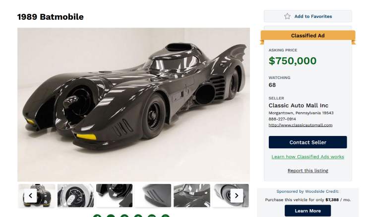 Batmobile in vendita