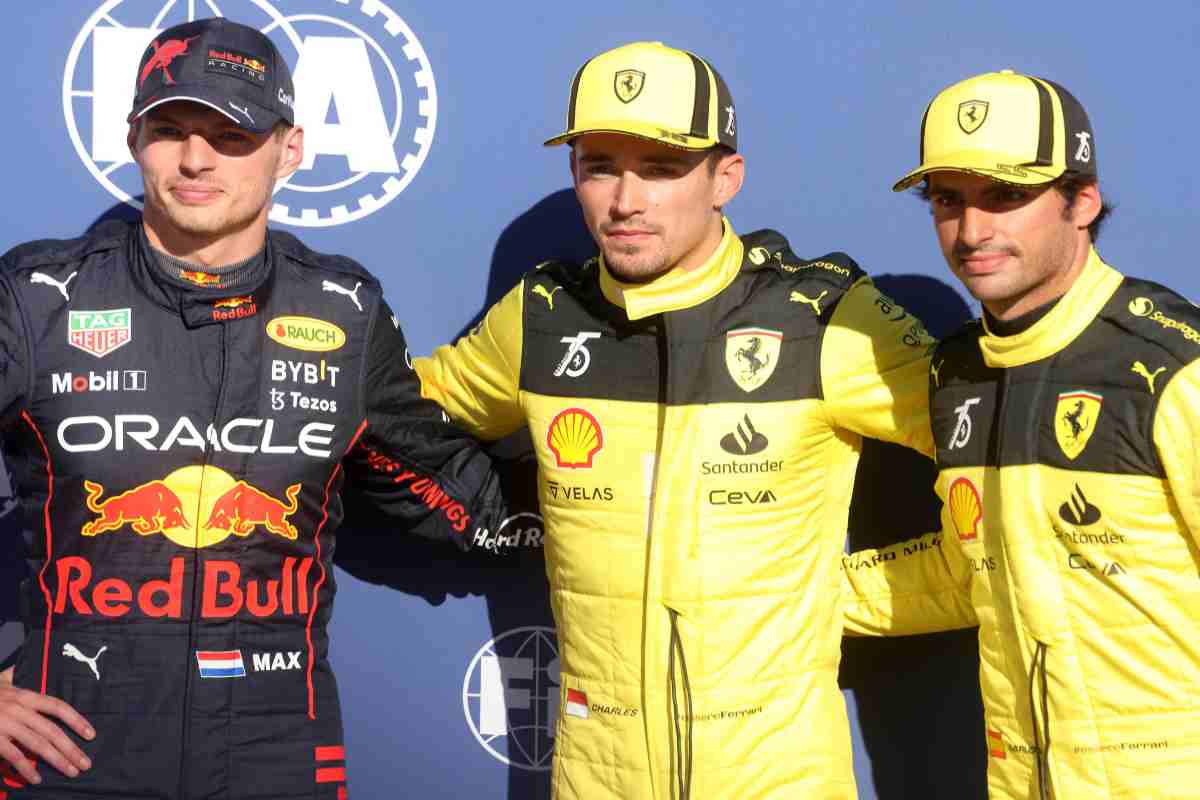 Leclerc Sainz e Verstappen