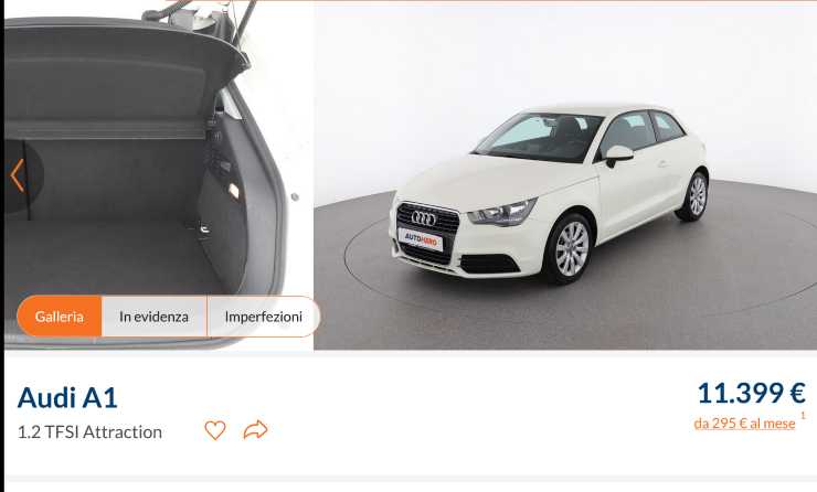 Audi A1 offerta