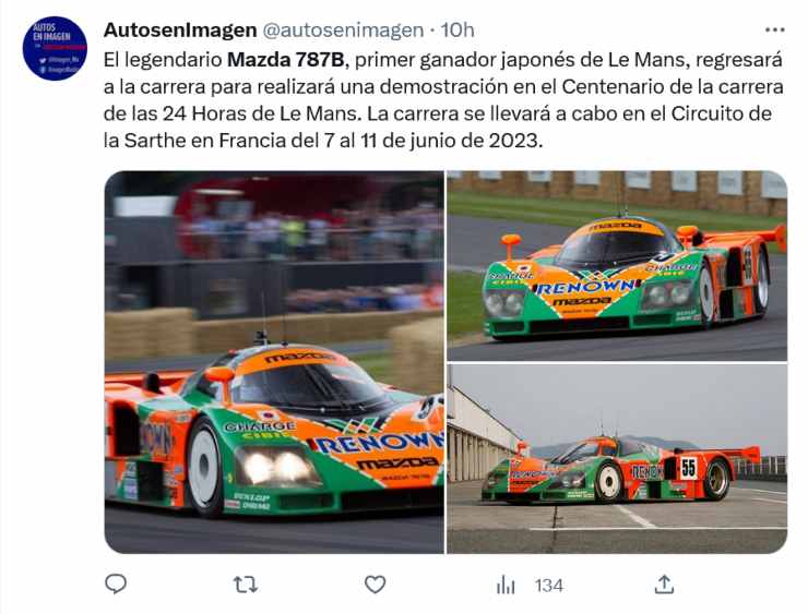 Mazda 787B di nuovo in pista