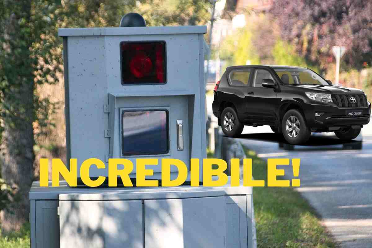 Toyota autovelox alta velocità multa