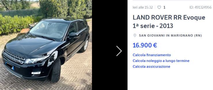 Land Rover RR Evoque offerta