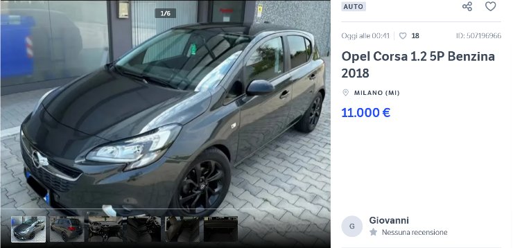 Opel Corsa vendita prezzi bassi