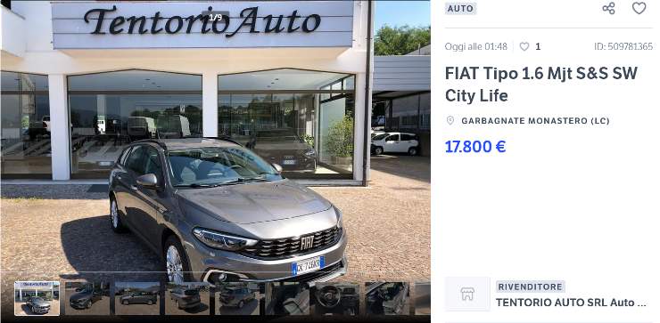 FIAT Tipo offerta da record