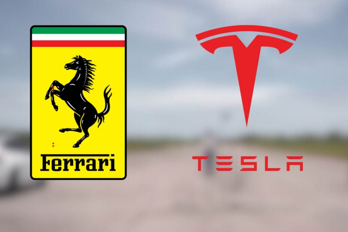 Ferrari Tesla drag race video accelerazione