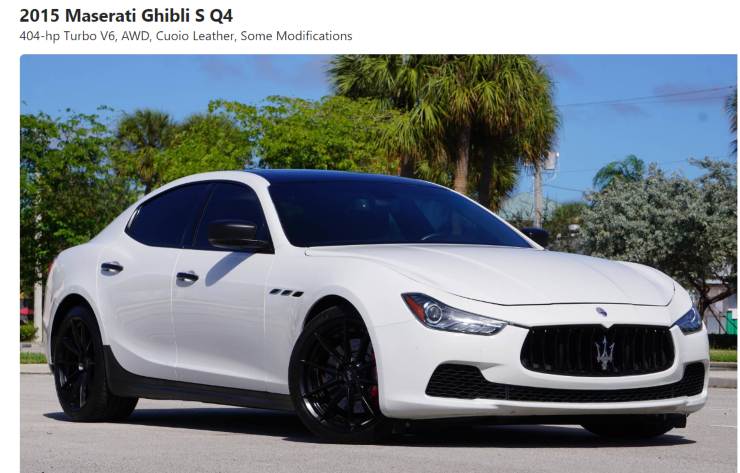 Maserati Ghibli 16 mila Dollari auto rotta
