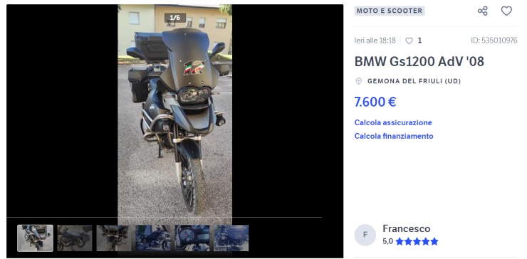 BMW GS a un prezzo unico, l'annuncio