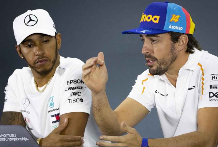 Alonso ed Hamilton in press conference