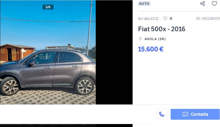 Fiat 500X offerta clamorosa