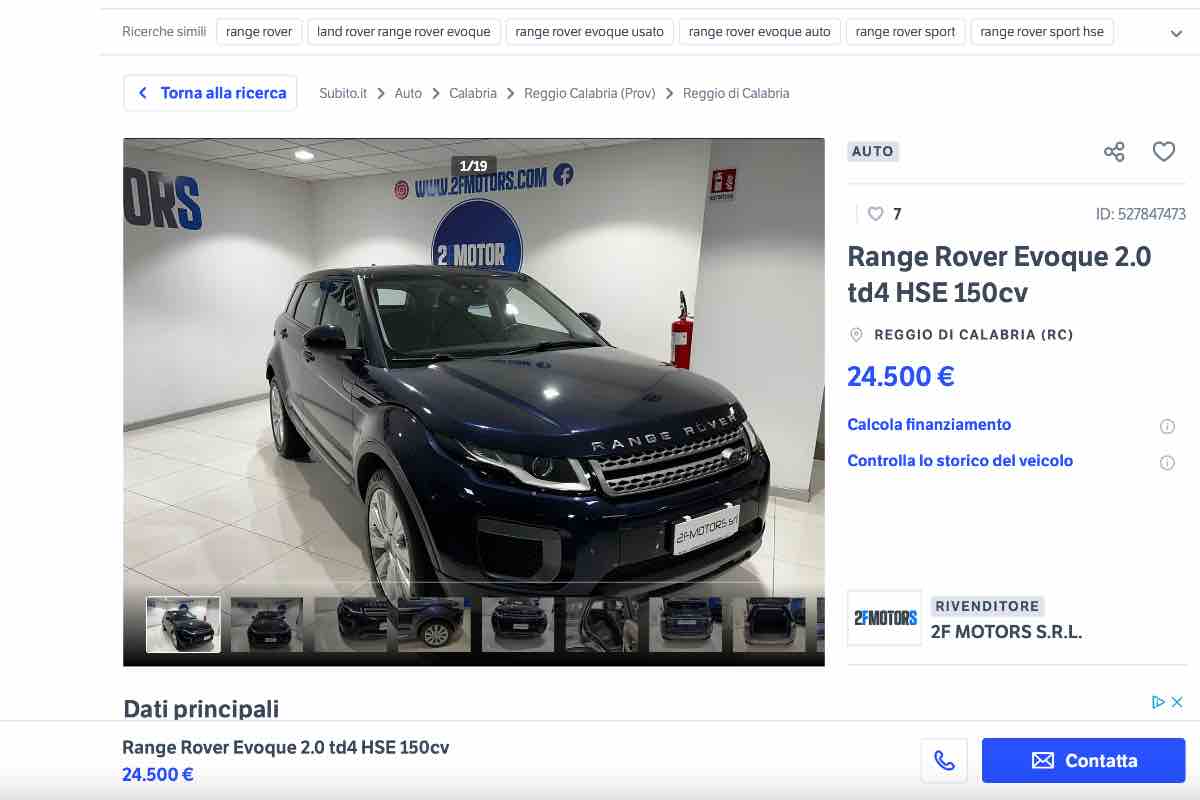 Range Rover Evoque offerta subito.it