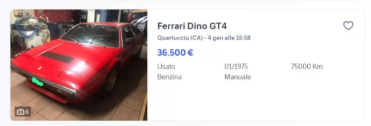 Ferraro Dino GT4 che offerta