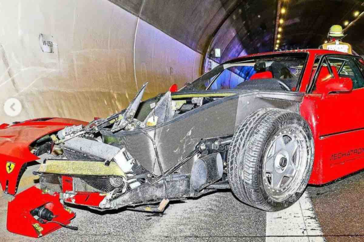 Ferrari crash disaster