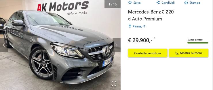 Mercedes C220 offerta auto usata