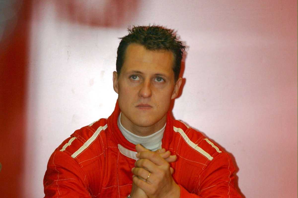Primo piano di Michael Schumacher in una foto d'archivio
