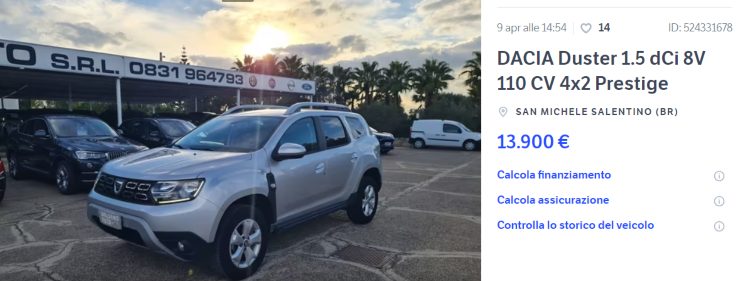 Dacia Duster occasione auto usata prezzo vantaggioso