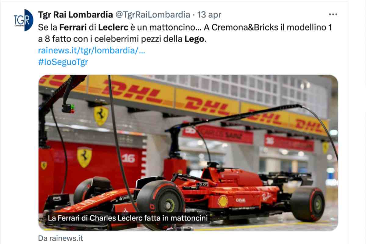 Ferrari Lego Leclerc modello 8:1