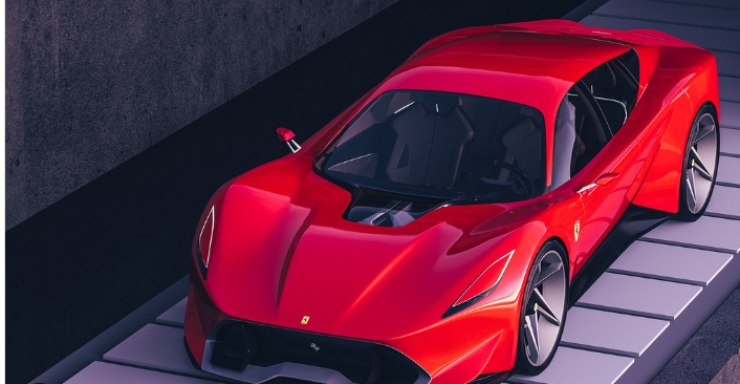 The new design of the Ferrari Tempesta space car