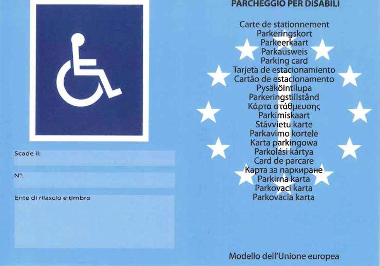 Parcheggio Disabili aumento multe Italia