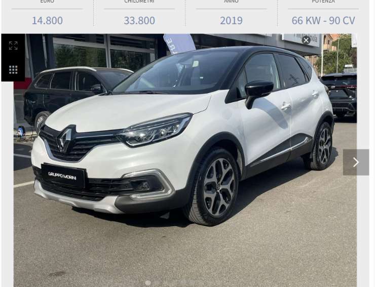 Renault Captur prezzo occasione modello usato