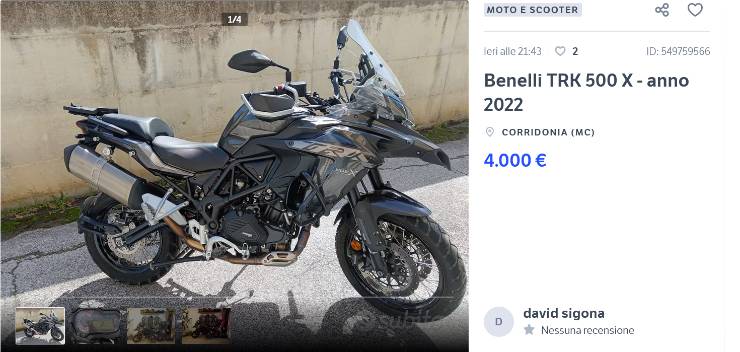 Benelli TRK 500 X che gioiello