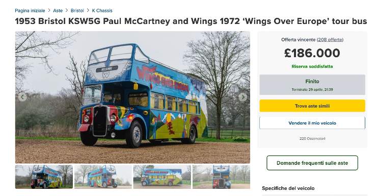 Autobus Paul McCartney asta