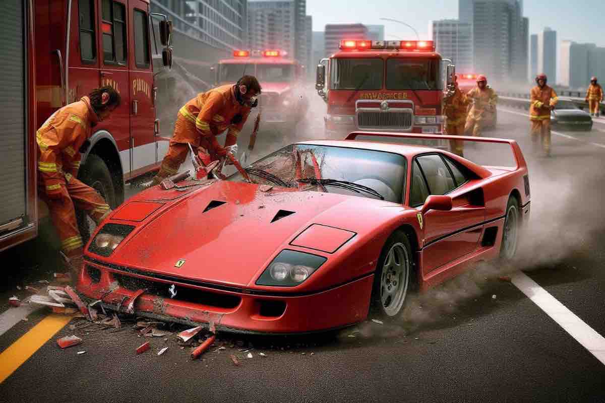 Terribile incidente per la Ferrari F40: l'impatto è pauroso, mai visto nulla del genere (VIDEO)