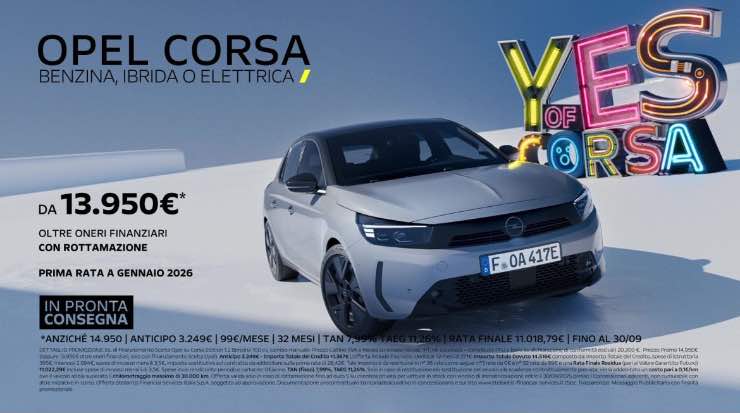 Opel Corsa a soli 13.950 euro